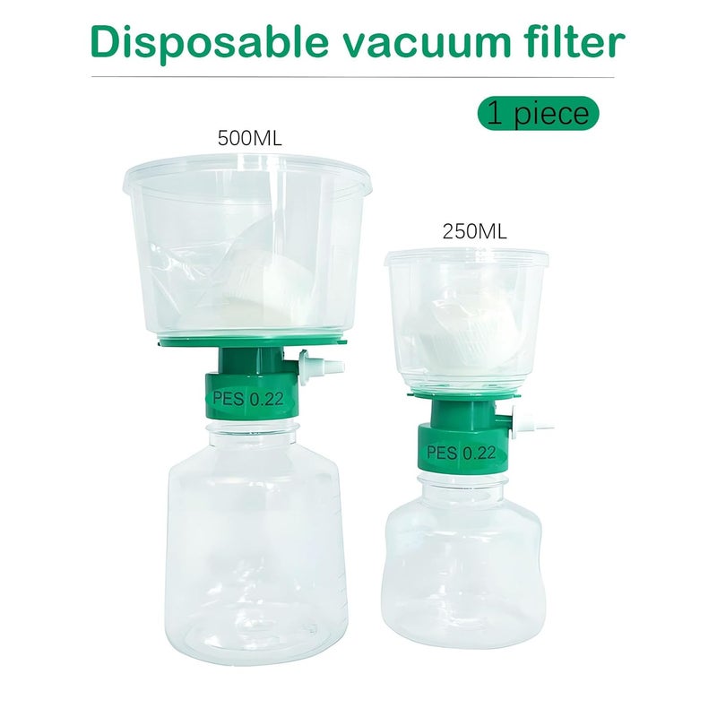 Scienfocus lab 250ML Vacuum Filter Units with 0.22um PES Membrane, Filter Membrane Diameter: 50mm,Individually Wrapped (250mL - 0.22um PES) - Image 2